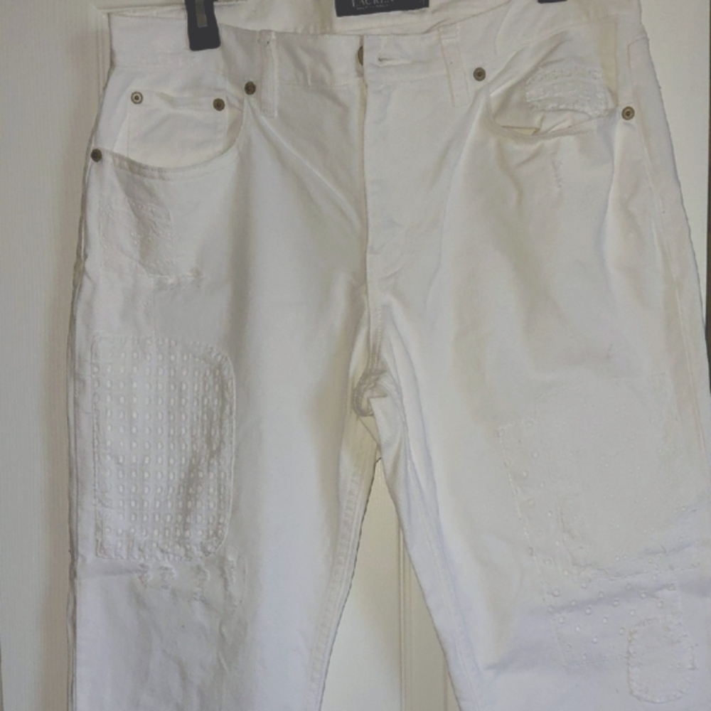 Polo by Ralph Lauren White Textured Pants